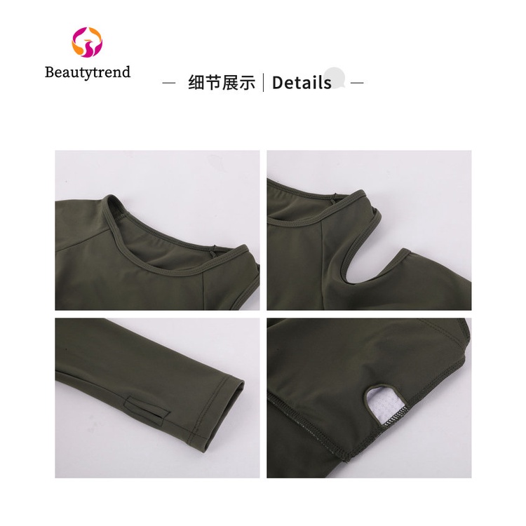 Áo Thể Thao Dài Tay Hở Lưng Có Đệm Mút