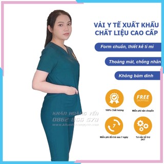 Bộ scrubs vải cotton hàn cao cấp phòng mổ, đồng phục spa, phòng khám, bác sĩ, quần áo phòng mổ, đồng phục phẫu thuật