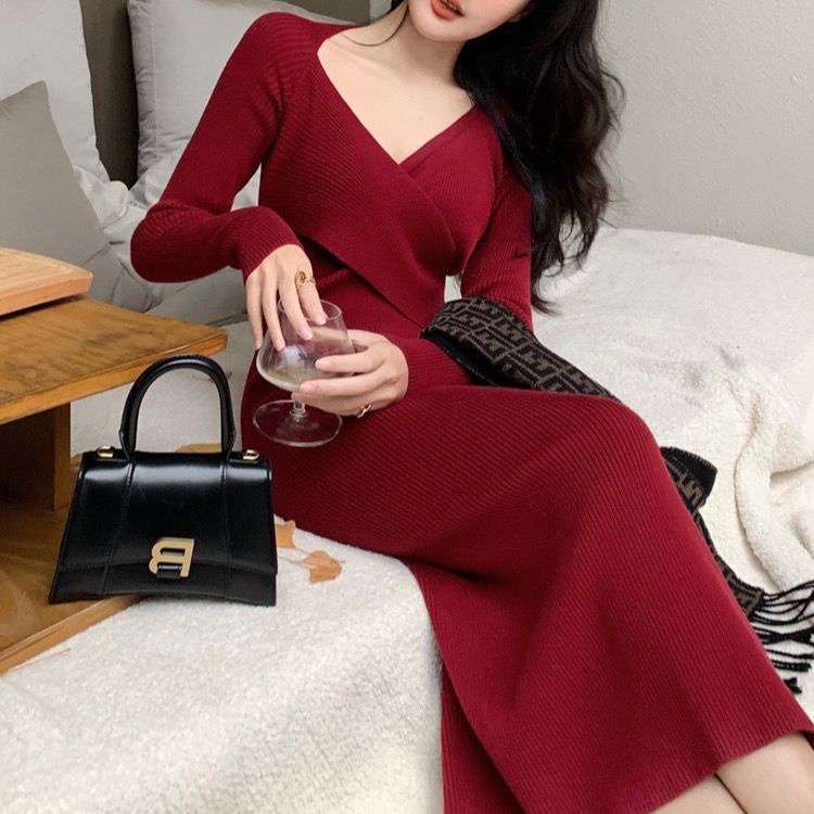 Áo Khoác Dệt Kim Dày Dặn Ôm Dáng Phong Cách Pháp Cổ Điển Hợp Thời Trang