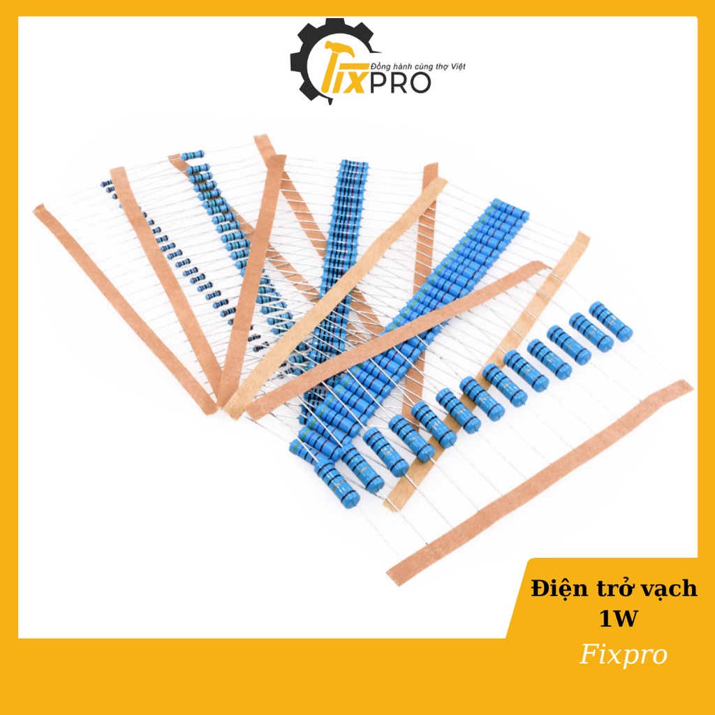 Điện trở 1W 5.1R - 510K 1% chân đồng túi 10 con