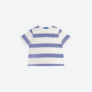 TheBlueTshirt - Áo Thun Nữ Tay Ngắn Hoạ Tiết Sọc Trắng Tím - The Eyeconic Regular T -  Taro Stripe