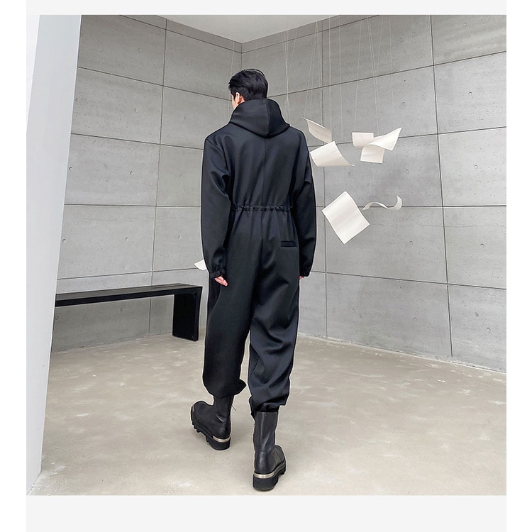 Bộ Áo Khoác + Quần Dài Dáng Rộng Có Khóa Kéo Thời Trang Thu Đông Cho Nam