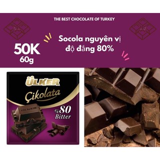 Socola đen, ít ngọt nguyên chất độ đắng 80%