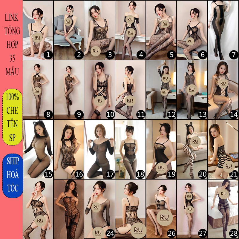 Đồ ngủ bodysuit sexy lưới xuyên thấu - cosplay gợi cảm B87