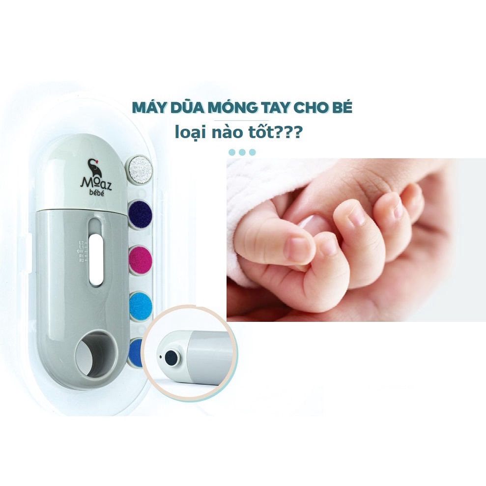 Máy dũa móng tay cho bé Moaz Bebe MB-015, máy giũa móng trẻ em có đèn pin - Monnie Center