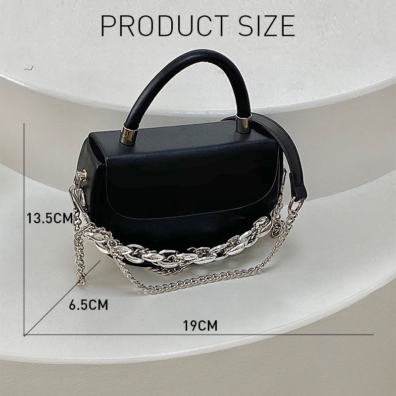 Mischa Túi Xách Da PU Màu Trơn Phong Cách Phương Tây Thời Trang Cho Nữ