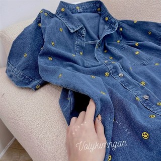 Đầm denim jean mặt cười thái lan