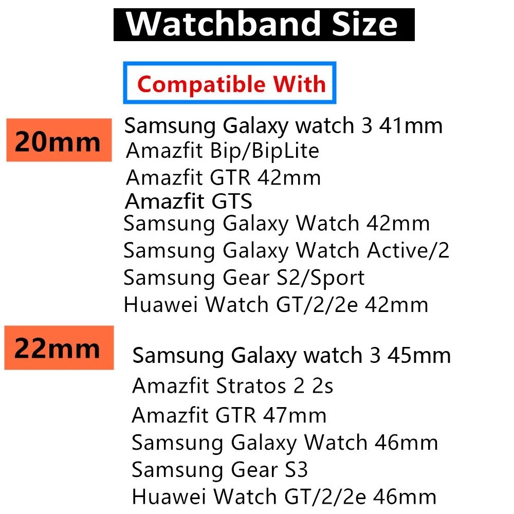 Dây Đeo Thay Thế 20mm / 22mm Cho Đồng Hồ Thông Minh Samsung Watch 5 4 / 3 / Active2 / Amazfit GTS / GTR