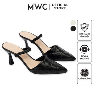 Giày MWC 3952 - Giày Cao Gót Đế Dẹp 5cm, Cao Gót Mũi Nhọn Viền Chỉ Hiện Đại Thanh Lịch
