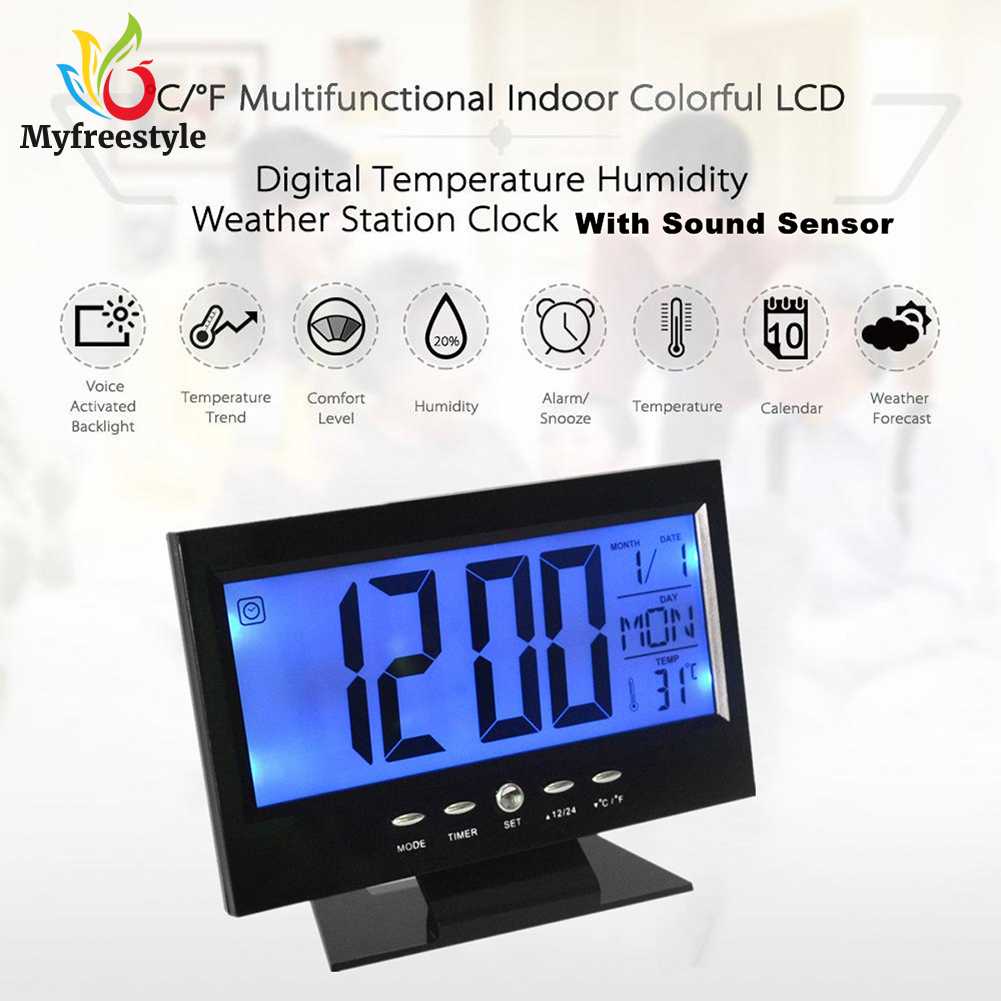Đồng Hồ Đo Nhiệt Độ Và Độ Ẩm Màn Hình Lcd Màu Đen