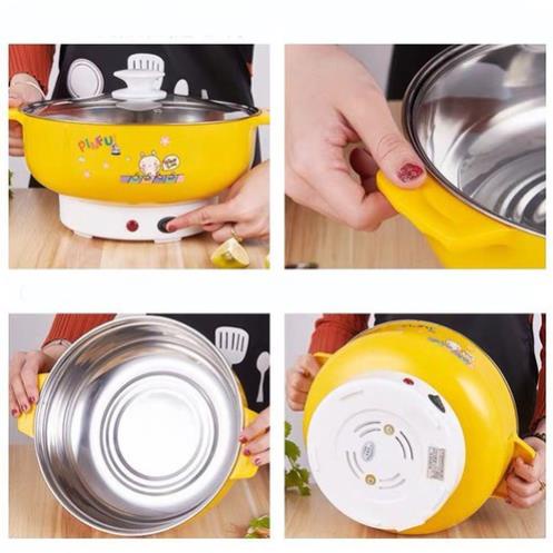 Nồi Nẩu Lẩu Điện COOKING POT SIZE lớn 28cm, Nồi Lẩu Đa Năng Nấu Mì Nấu Lẩu Mini