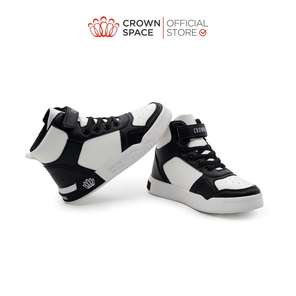 Giày thể thao trẻ em dành cho bé trai Crown Space đi học, đi chơi CRUK8051 kiểu dáng Sneaker cổ cao từ 3-10 tuổi