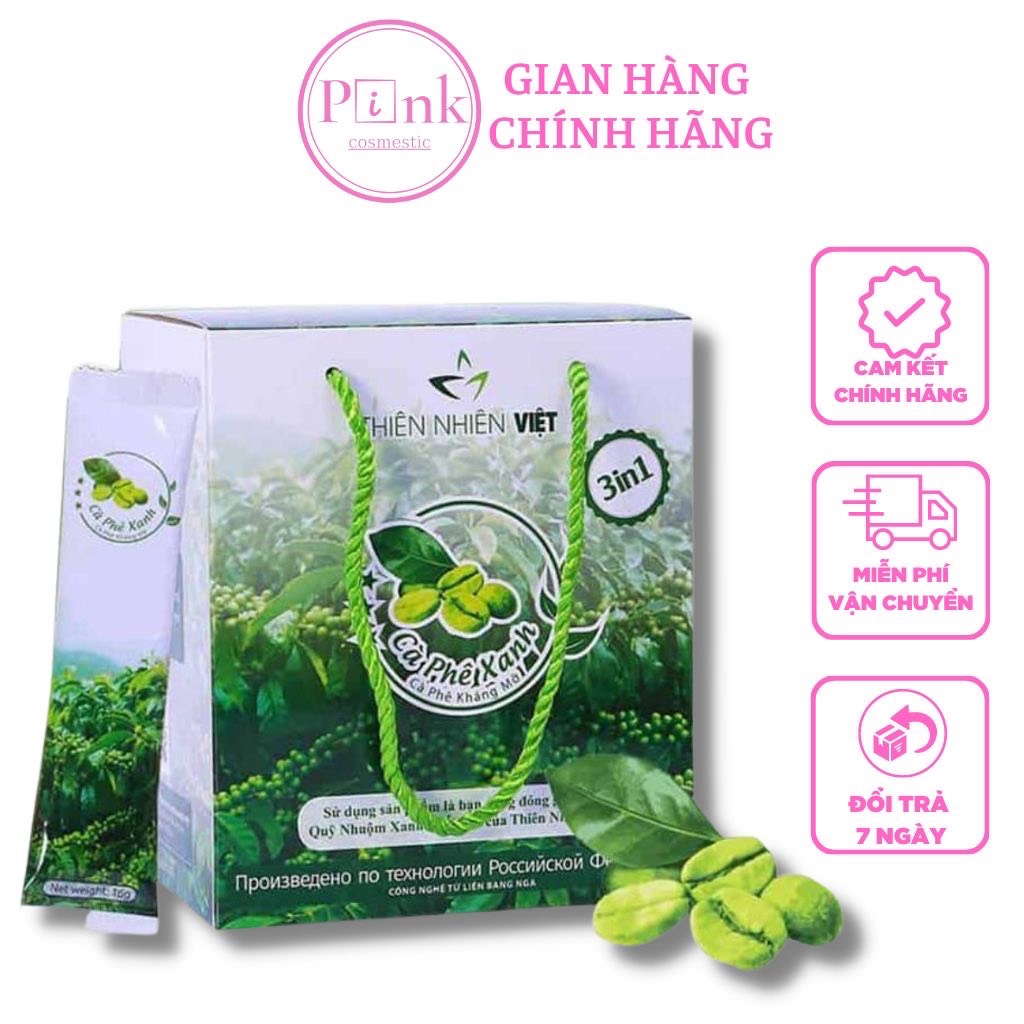 CAPHE XANH Kháng Mỡ Hộp 30 Gói Thiên Nhiên Việt