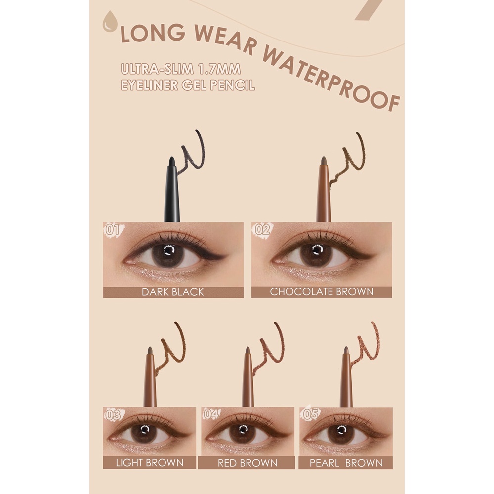 Bút kẻ mắt dạng sáp Focallure đầu mảnh 1.7mm chống thấm nước lâu trôi