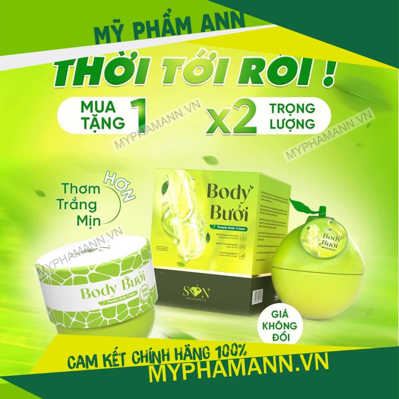 Kem Body Bưởi SON Group Chính Hãng 200gr Tặng 1 Body Cốt Bưởi