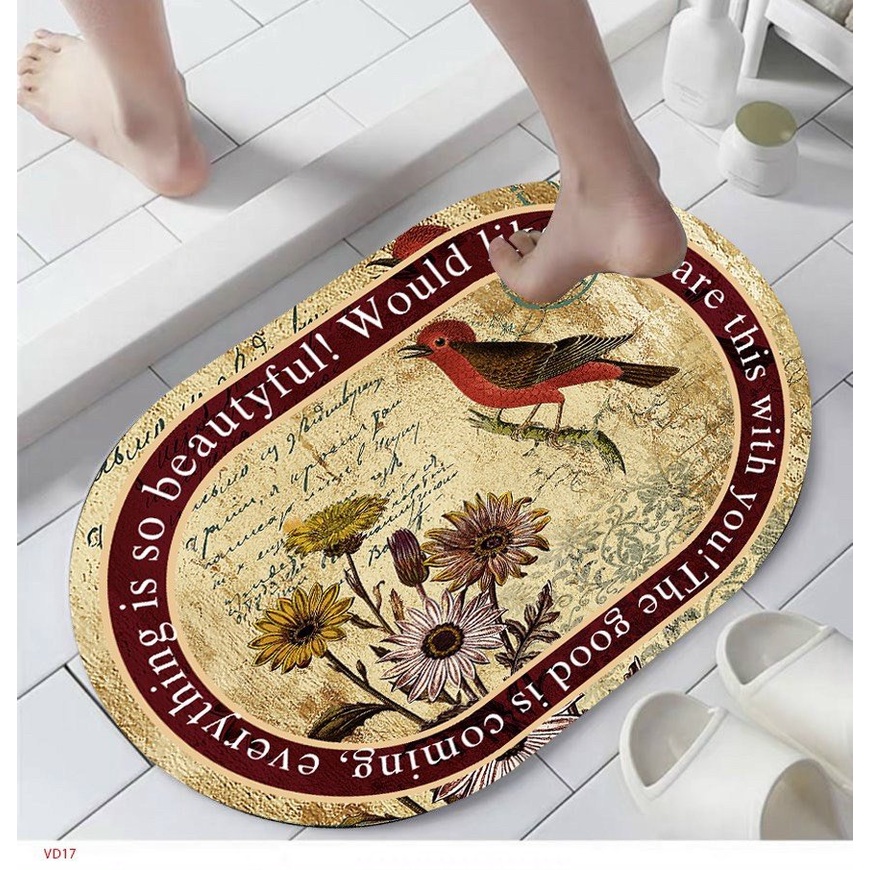 Thảm nỉ lau chân loại 1 thảm chùi chân loại tốt dày mịn thấm hút chống trơn trượt cho nhà tắm cửa phòng