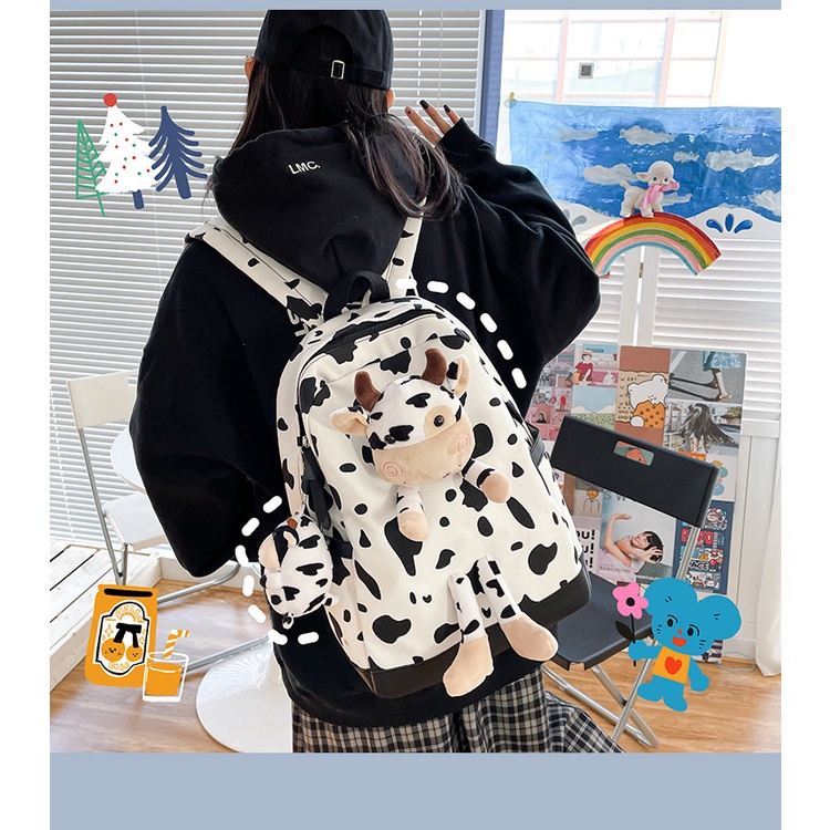 Balo Vải Canvas Họa Tiết Hoạt Hình Phong Cách Hàn Quốc Cho Nữ