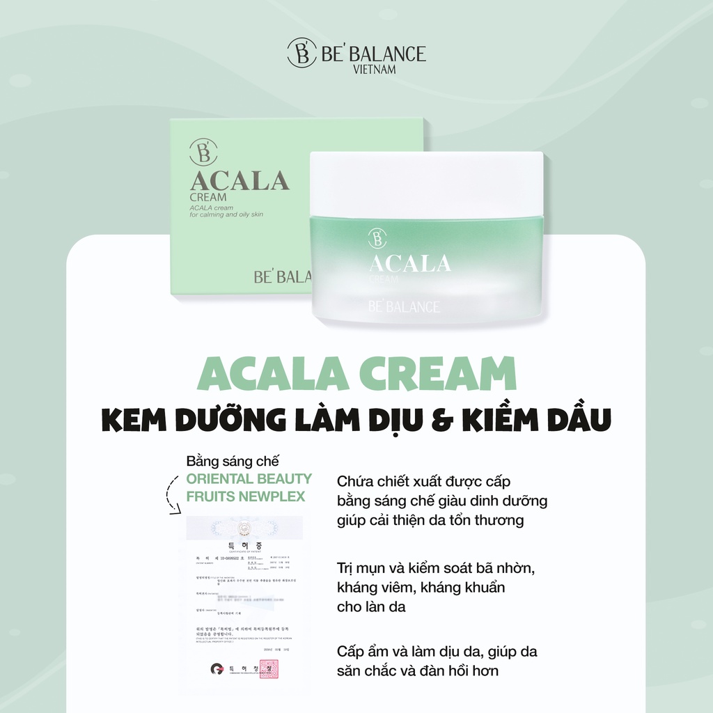 Kem dưỡng ngừa mụn chuyên sâu Be'Balance Acala Control Cream (150ml)