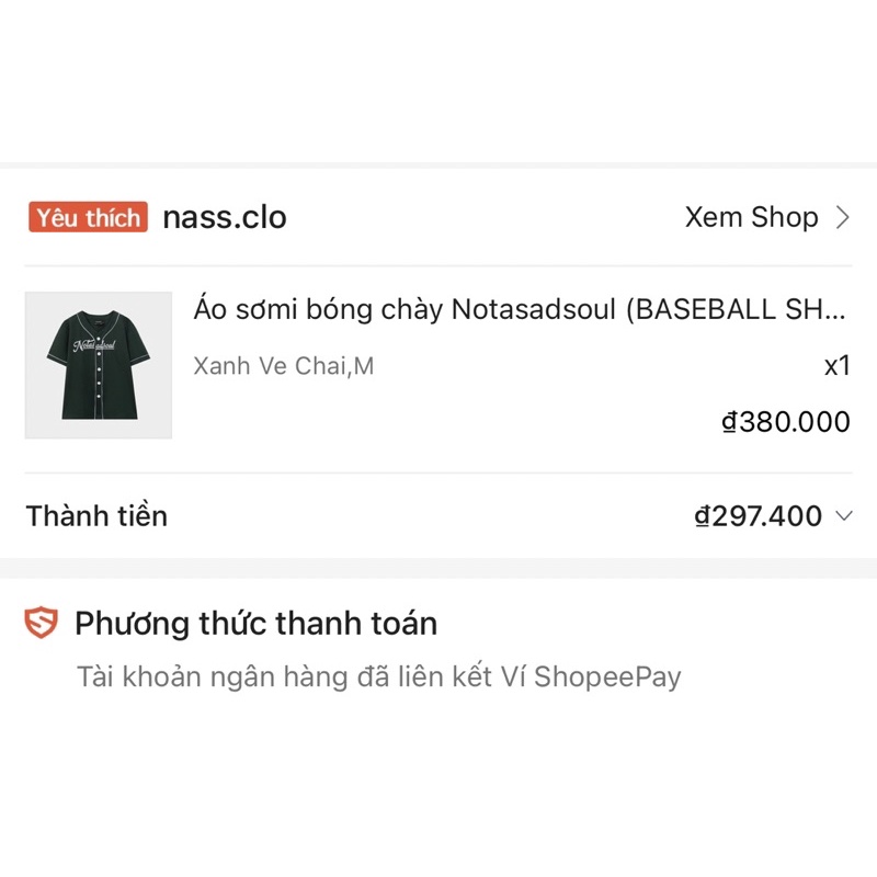 Pass áo sơ mi bóng chày notasadsoul