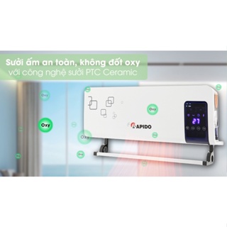Máy sưởi gốm Rapido điện tử RCH2000-D- Tiêu chuẩn Châu Âu- Tiết kiệm điện năng - Không gây khô da