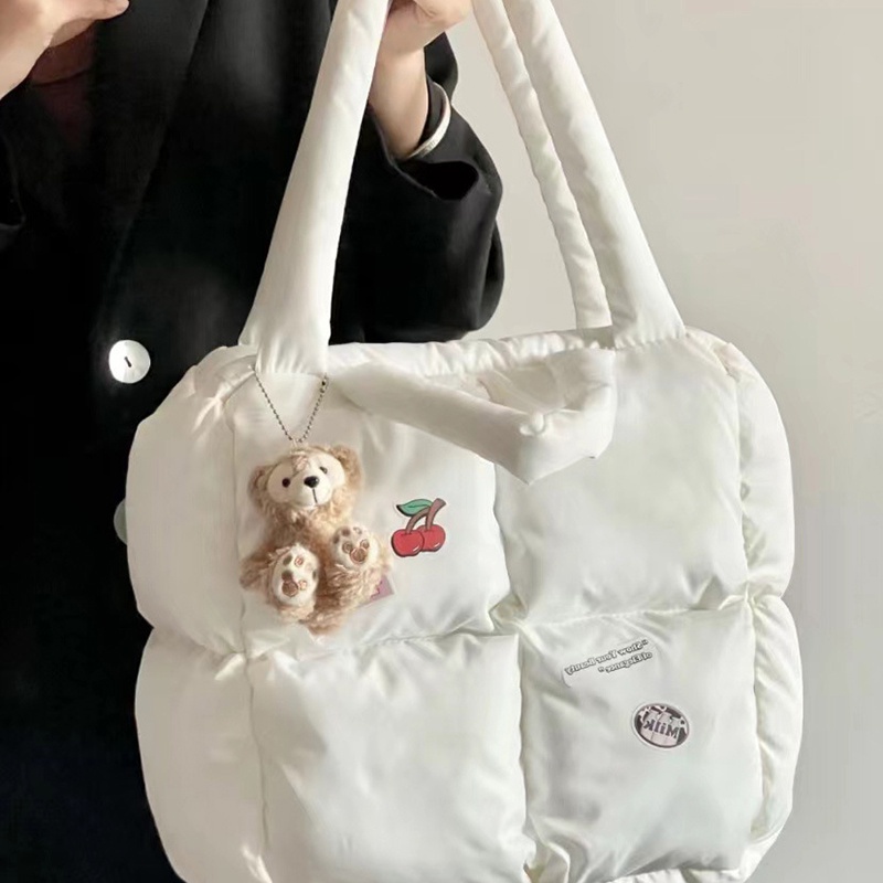 Túi Tote Mềm Đeo Vai Màu Trơn Họa Tiết Caro Cổ Điển Cho Nữ JP5