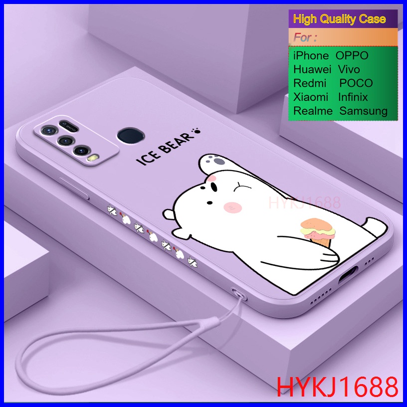 Ốp lưng Vivo Y50 ốp lưng Vivo Y30 ốp lưng Vivo Y30i Ốp Điện Thoại tpu Silicon Hình Gấu Và Mũ Cho Vivo Y50 Y30 Y30i HBX