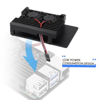 Vỏ Nhôm Làm Mát Hai Quạt Cho Raspberry Pi 4 Model B Raspberry Pi 4