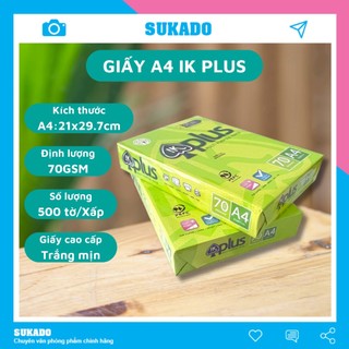 Giấy A4 Ik Plus 70gsm dày 500 tờ xuất xứ Indonesia SUKADO
