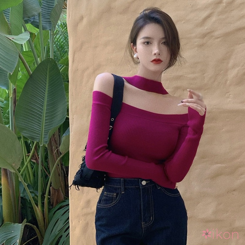 Áo Len Tay DàI Hở Vai