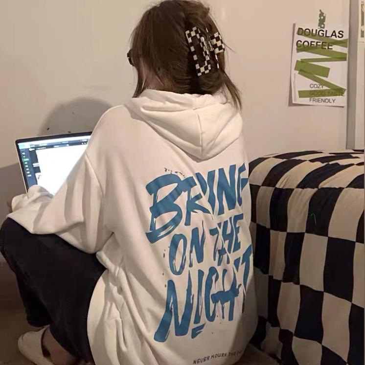 Áo Hoodie Dày Dặn Có Túi Mũ 2 Lớp In Họa Tiết Chữ Bring Of The Night Cực Chất Cho Nam Nữ.