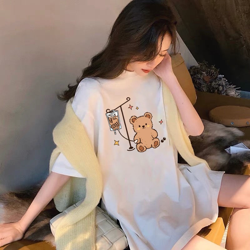 Áo phông nữ form rộng tay lỡ unisex đẹp chất vải cotton hàn quốc AT068 Miucho in hình