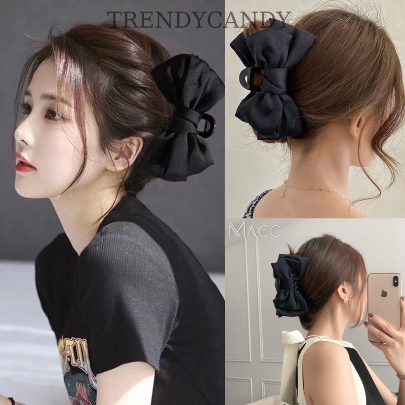 Kẹp càng cua gắn nơ tiểu thư dễ thương.