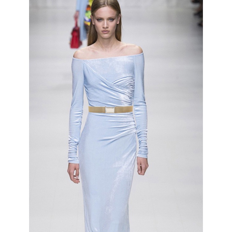 Thắt Lưng Bản Rộng Co Giãn Có Khóa Hợp Kim Cho Nữ