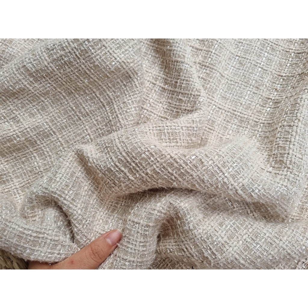 Vải dạ tweed màu nude
