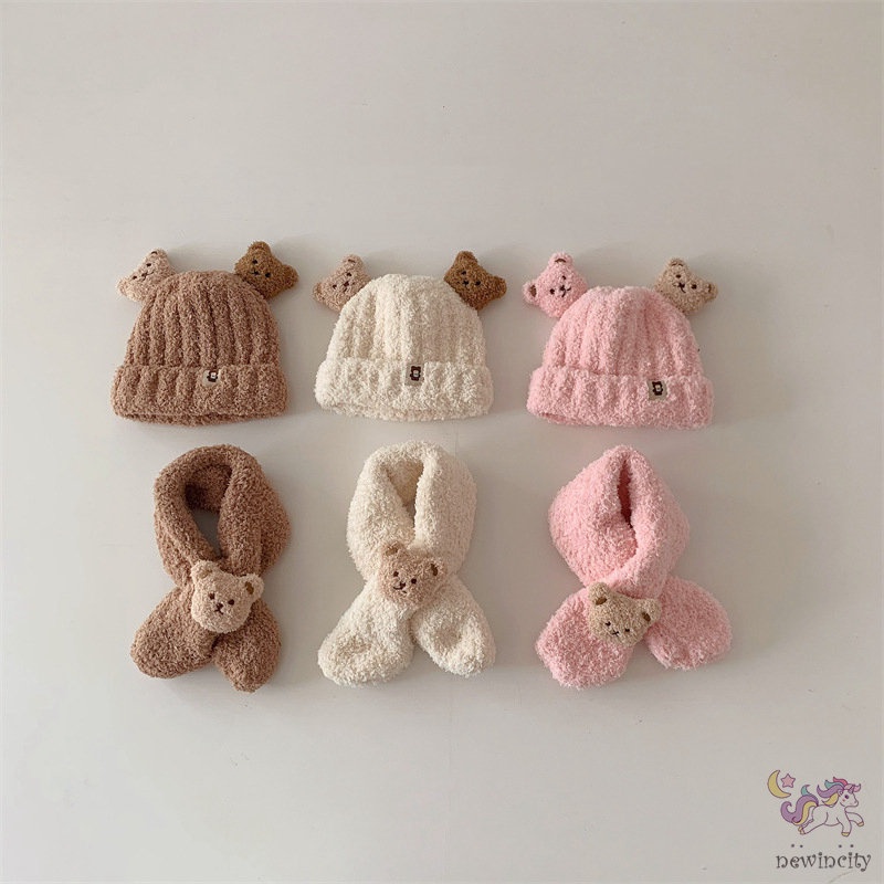 Khăn Choàng / Mũ Hình Gấu Bông Dễ Thương Cho Bé