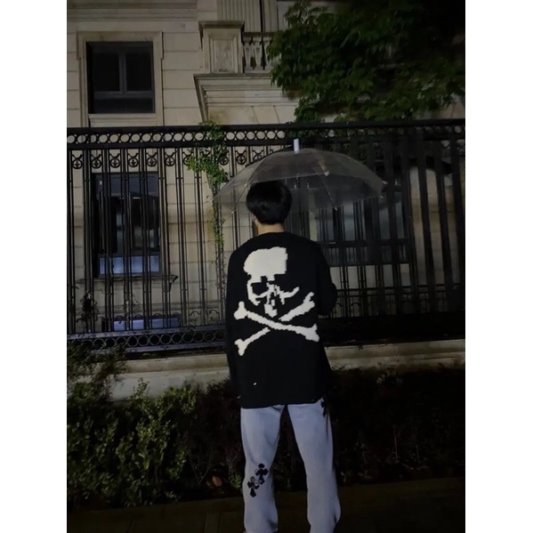 Áo len sweater đầu lâu xương chéo xu hướng streetwear thu đông - áo len nam nữ phong cách đường phố