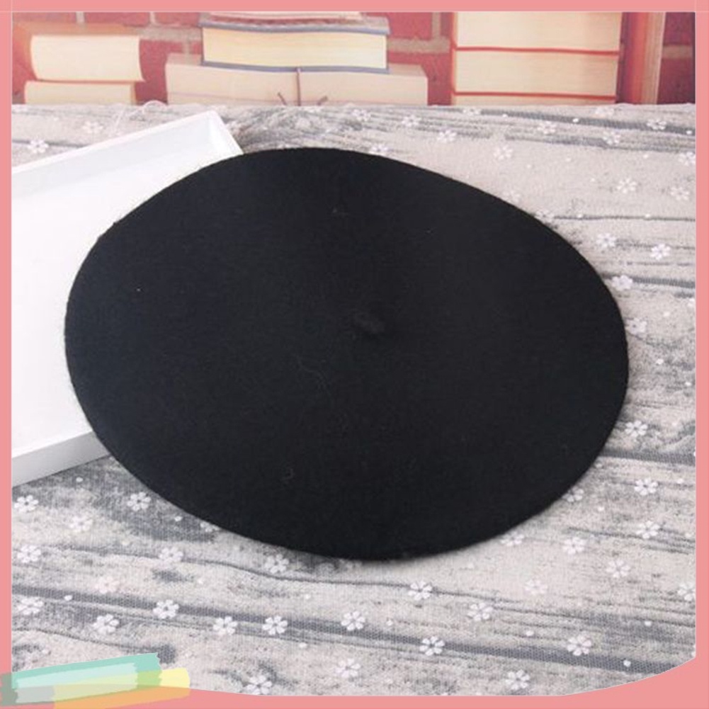 Mũ Beret Chất Liệu Len Màu Trơn Thời Trang Cho Nữ