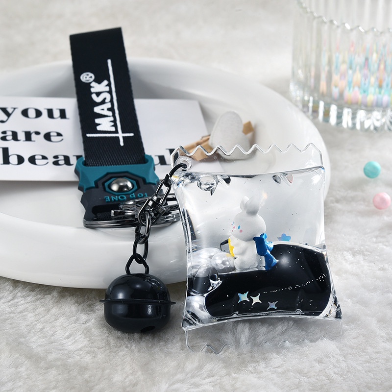 Móc Khóa Hình Ly Trà Sữa Màu Vàng Đen Sáng Tạo