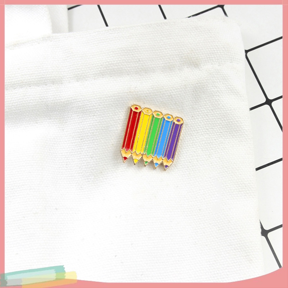 【LK】Cartoon Multicolored Pencils Badge Collar Lapel Brooch Pin Decor Gift