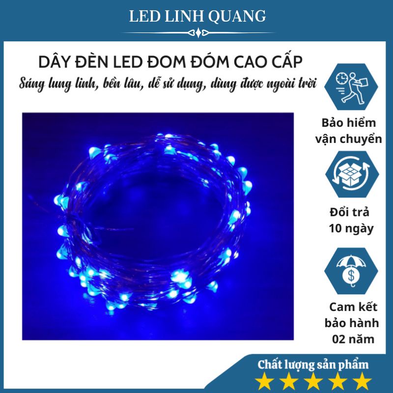 Dây đèn Led đom đóm xanh dương (cuộn 10m 220V )