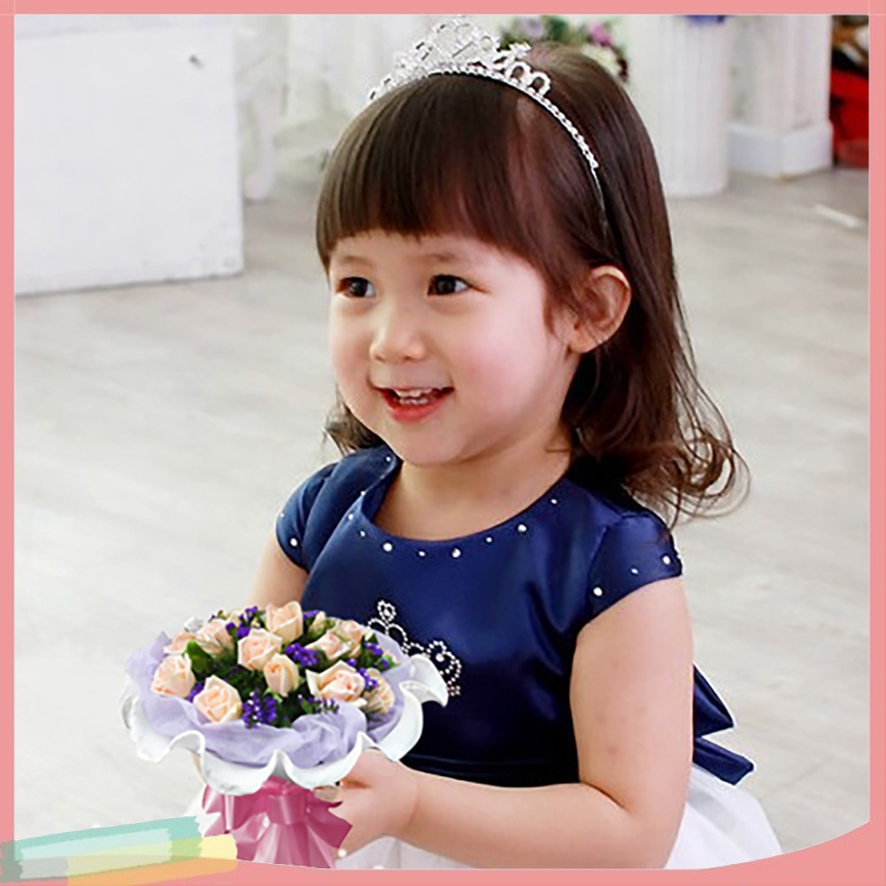 Băng Đô Cài Tóc Hình Vương Miện Đính Đá Xinh Xắn Cho Bé Gái