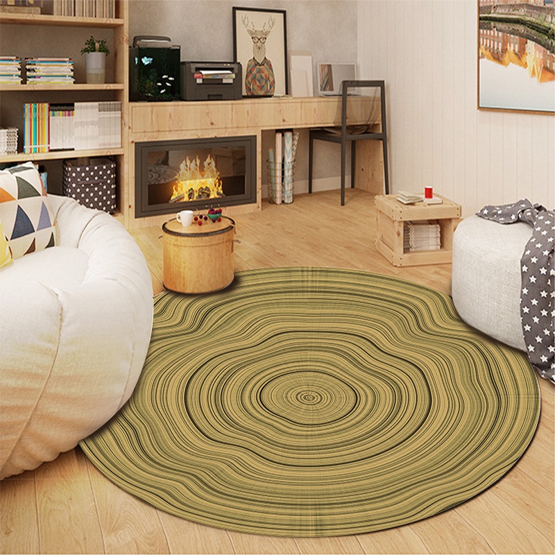 Thảm tròn trang trí hình VÂN GỖ,Thảm Decor,Thảm phòng ngủ,thảm trang trí phòng khách