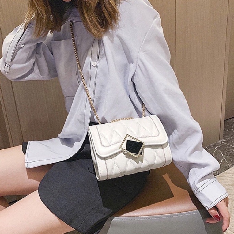 Túi xách nữ đeo chéo khoá gương phong cách hàn quốc Jellyshop