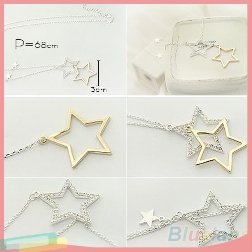 Dây Chuyền Dài Mặt Ngôi Sao Đính Đá Thời Trang Cho Nữ
