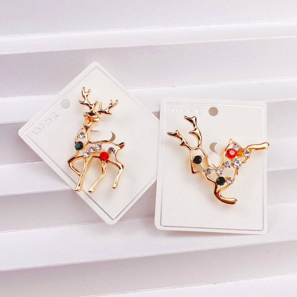 Ghim Cài Áo Hình Cây Thông Giáng Sinh Đính Đá Nhân Tạo Thời Trang