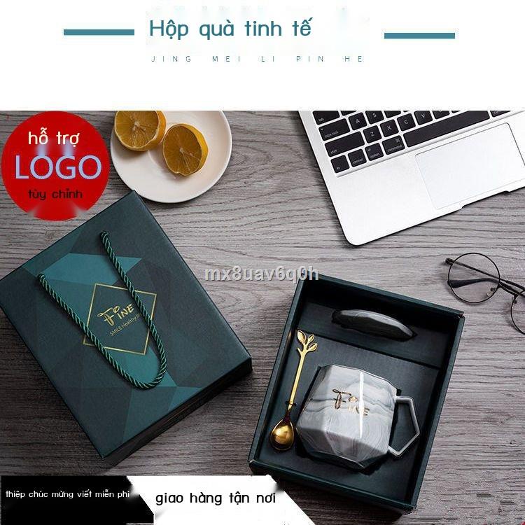 Bắc Âu Cốc Sứ Sáng Tạo Quà Tặng Sinh Nhật Đi Kèm Lưu Niệm Thời Trang Đơn Giản Cá Tính Phong Cách Châu Âu Cà Phê Kèm Thìa