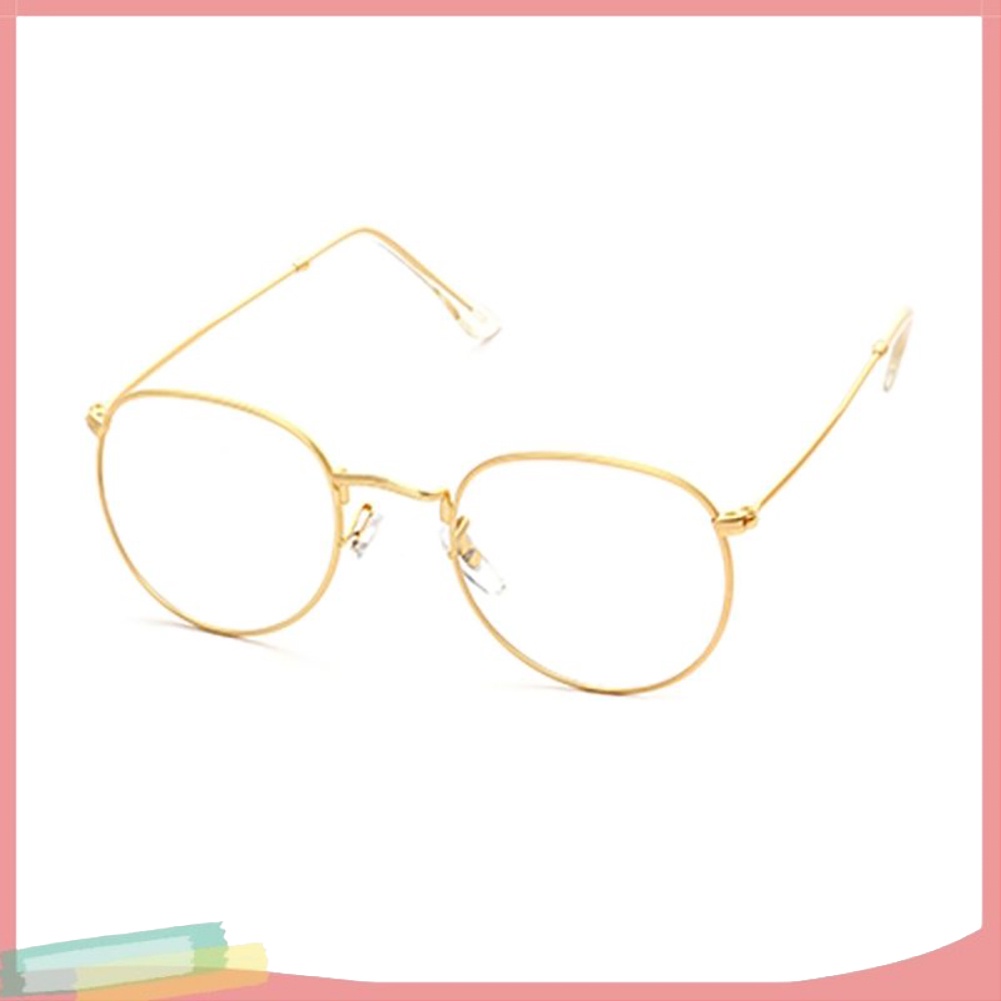 Mắt kính gọng kim loại tròn phong cách Vintage thời trang cho nữ