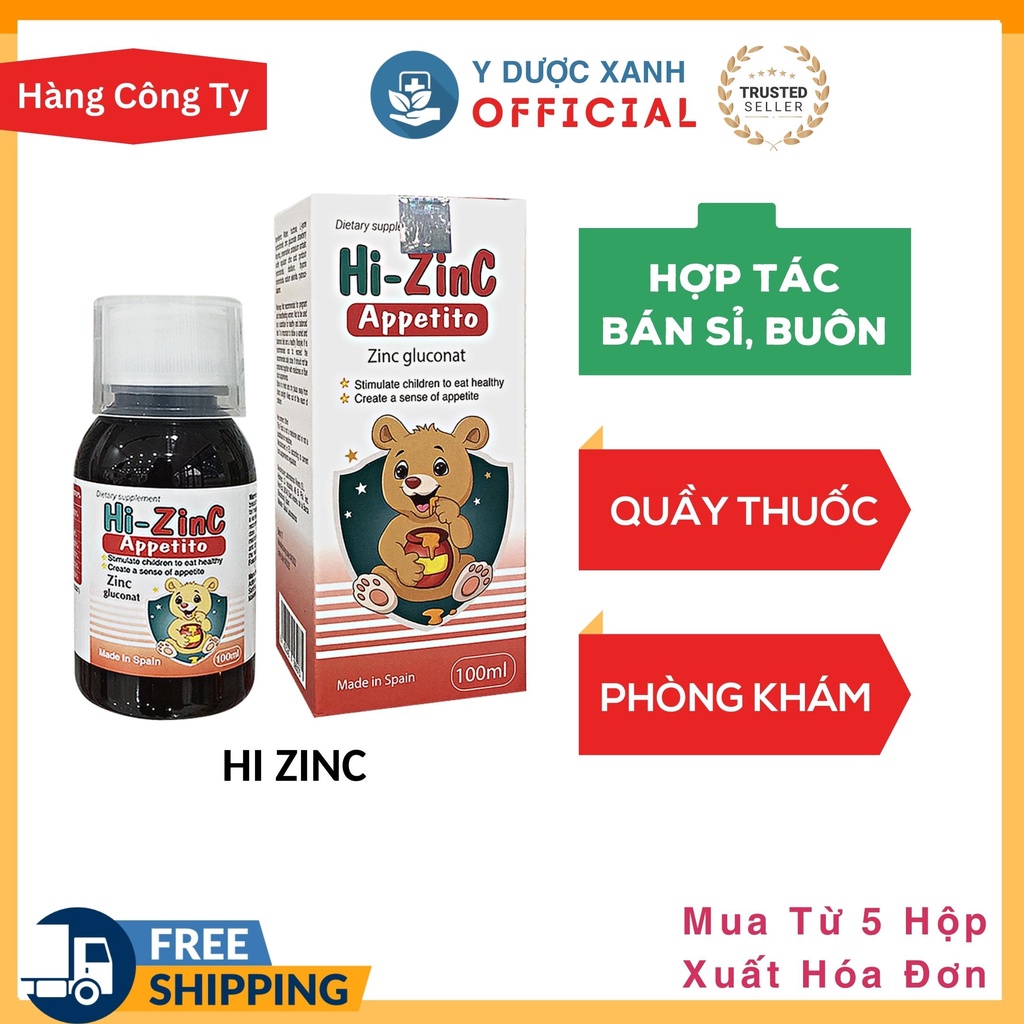 Phòng Khám, Nhà Thuốc - HI ZINC 100ml của Tây Ban Nha, Siro kích thích ăn ngon cho bé - Y Dược Xanh