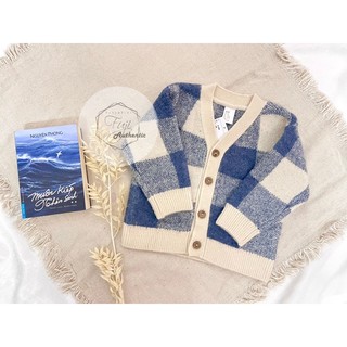 Áo khoác HM bé trai áo cardigan len kẻ auth