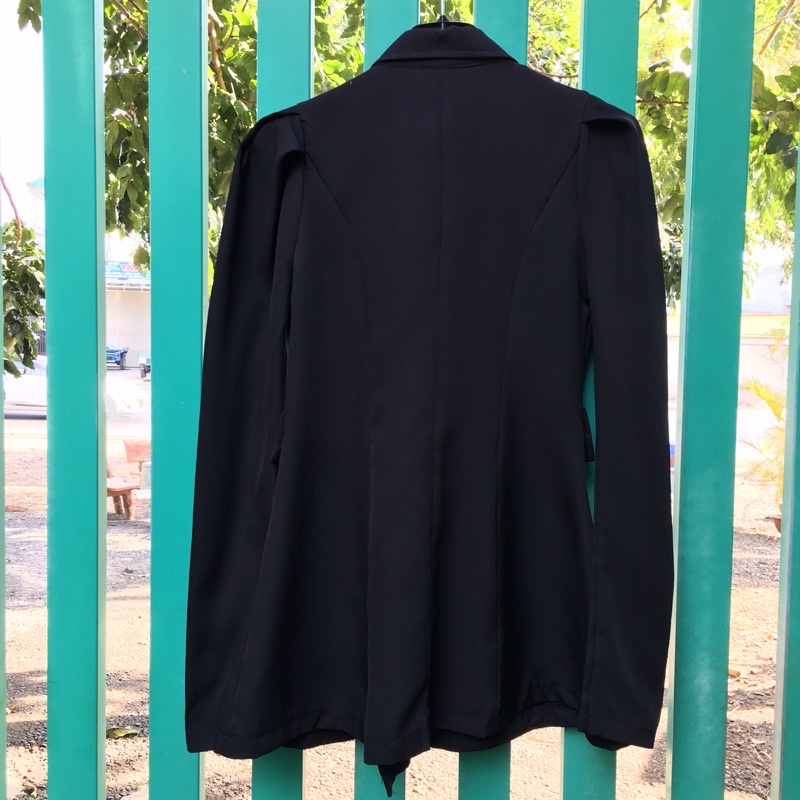 Khoác vest 1 lớp tay bồng NoBrand puff sleeve blazer